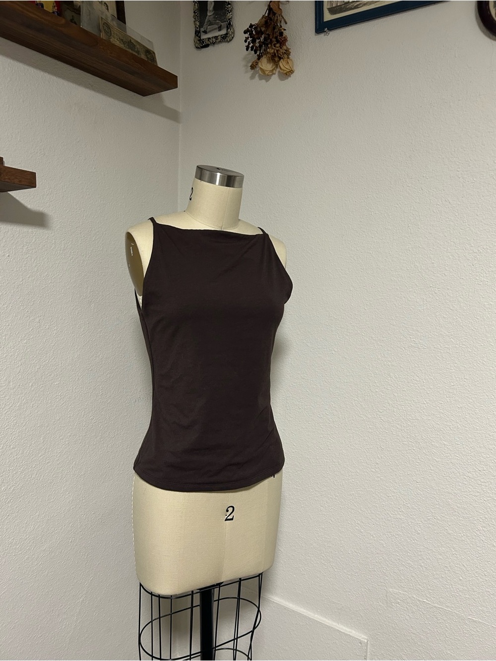 Banana Republic Brown Sleeveless Boatneck Tank